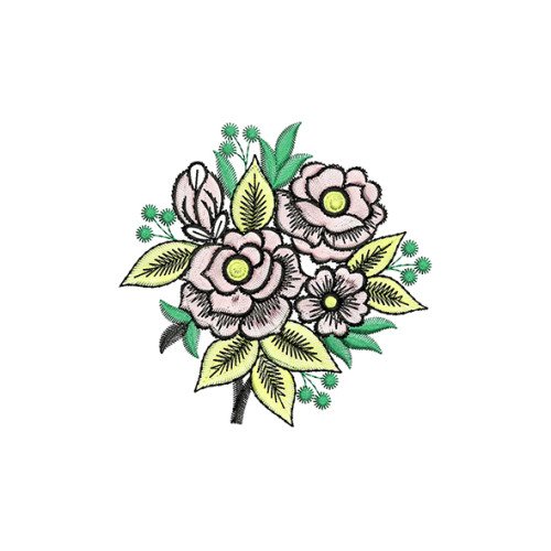 Floral Patch Embroidery For Make Up Bag