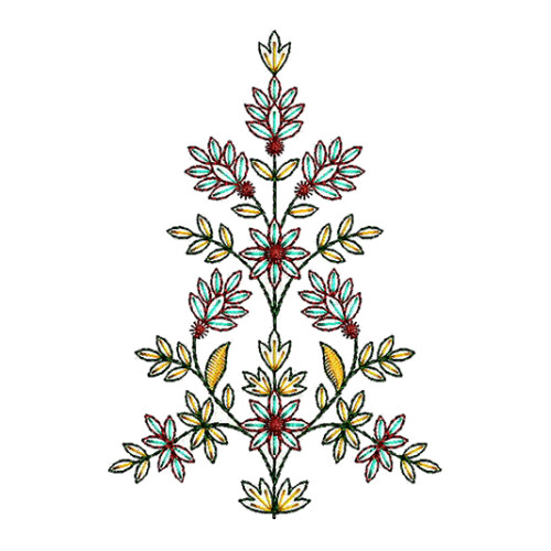 Floral Tree Embroidery Design
