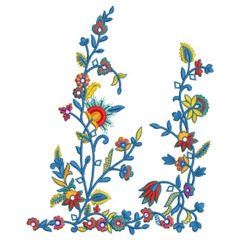 Floral Vine Curtain Embroidery