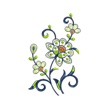 Floral Vine Embroidery Pattern