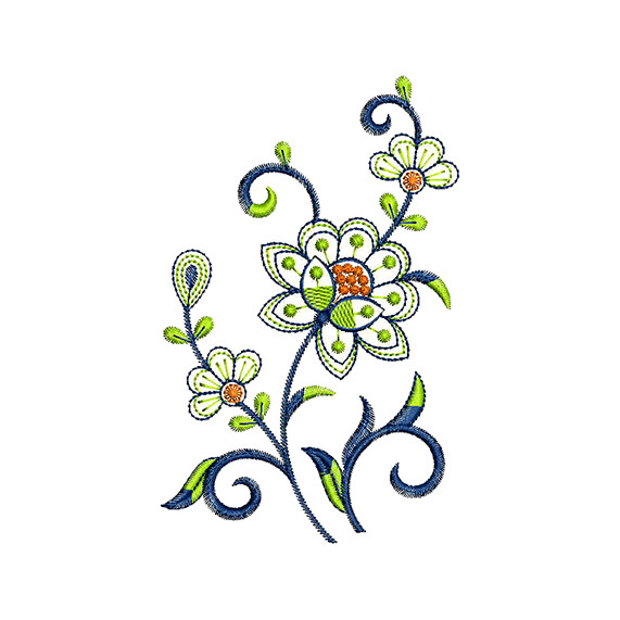 Floral Vine Embroidery Pattern