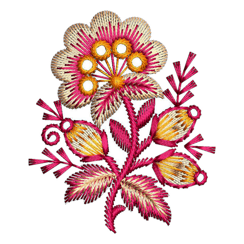 Floral nature Embroidery Design