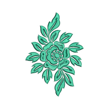 Flourish Rose Embroidery Design