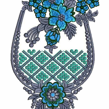 Flower Applique Embroidery Design 25576