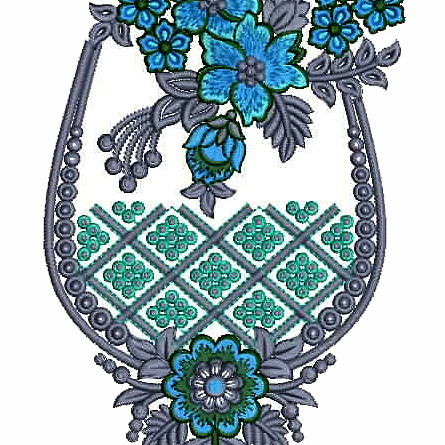 Flower Applique Embroidery Design 25576