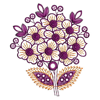 Flower Buke Applique Embroidery Design 26171