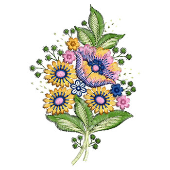 Flower Bunch Embroidery Design