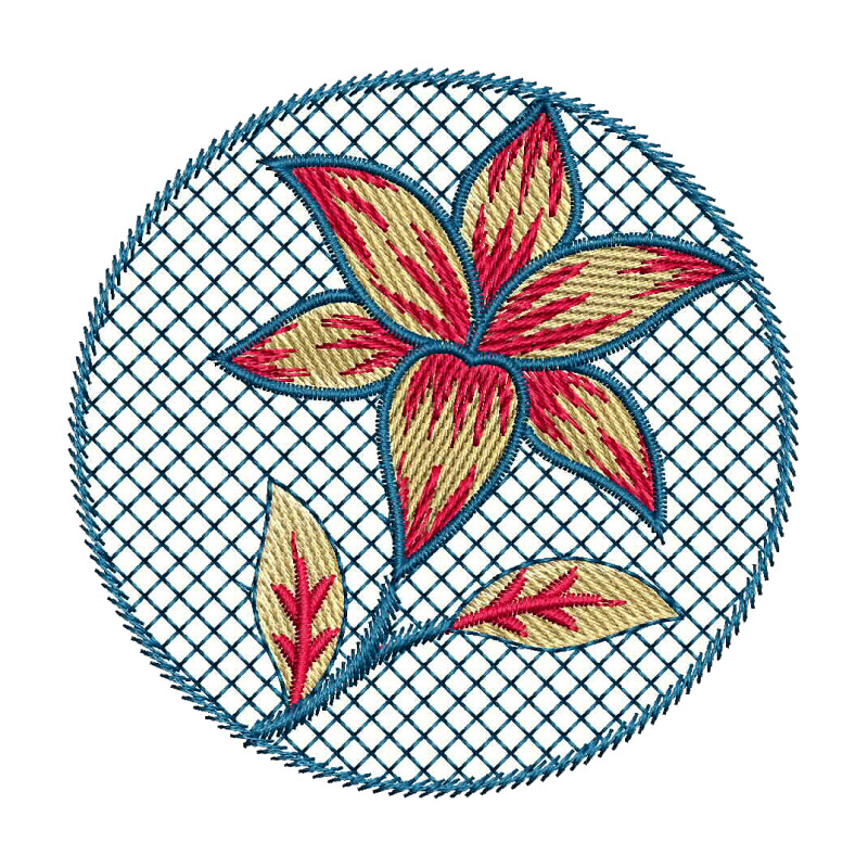 Flower Circle Embroidery Design
