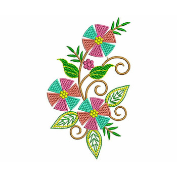 Flower Trion Embroidery Applique