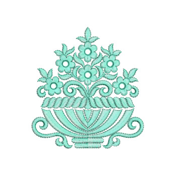 Flower Vase Embroidery Design