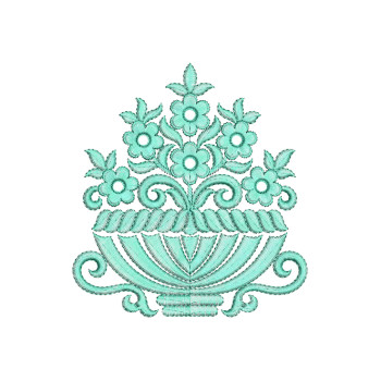 Flower Vase Embroidery Design