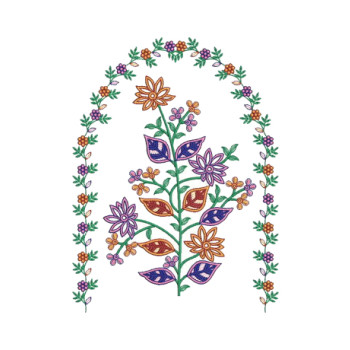 Flower Vine Applique Embroidery 