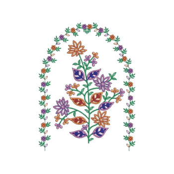 Flower Vine Applique Embroidery 