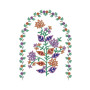Flower Vine Applique Embroidery 
