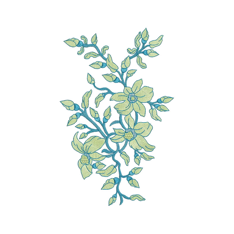 Flower Vine Embroidery Design