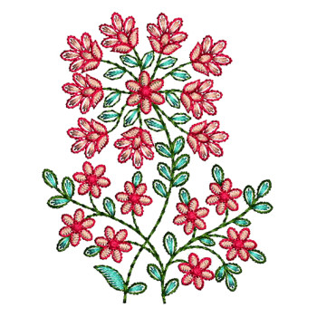 Flower Branch Embroidery Applique