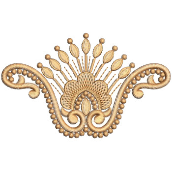 Folk Flowers Border Embroidery Design 25400