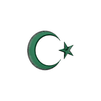 Islamic Crescent Symbol Embroidery Design