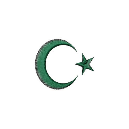 Islamic Crescent Symbol Embroidery Design