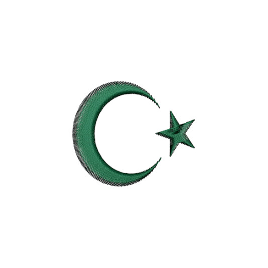 Islamic Crescent Symbol Embroidery Design