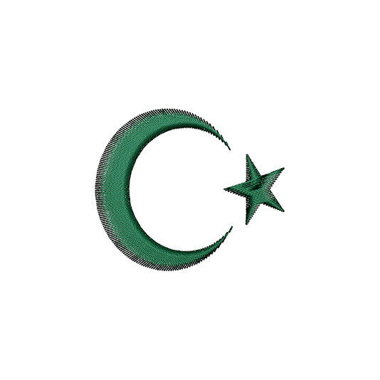 Islamic Crescent Symbol Embroidery Design