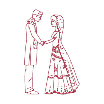 Free Wedding Couple Embroidery Design