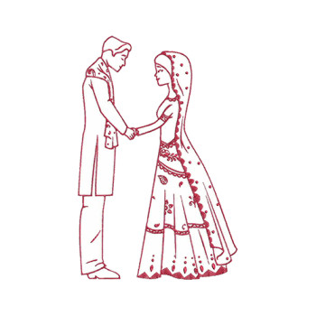 Free Wedding Couple Embroidery Design