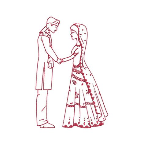 Free Wedding Couple Embroidery Design