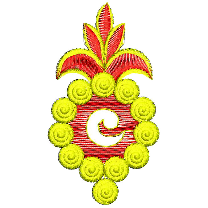 French Women Costume Applique Design