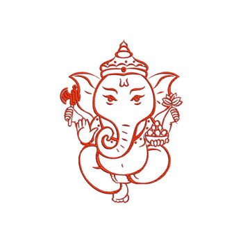 Ganesha Outline Embroidery For Kurtas