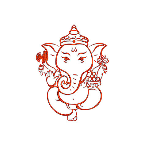Ganesha Outline Embroidery For Kurtas