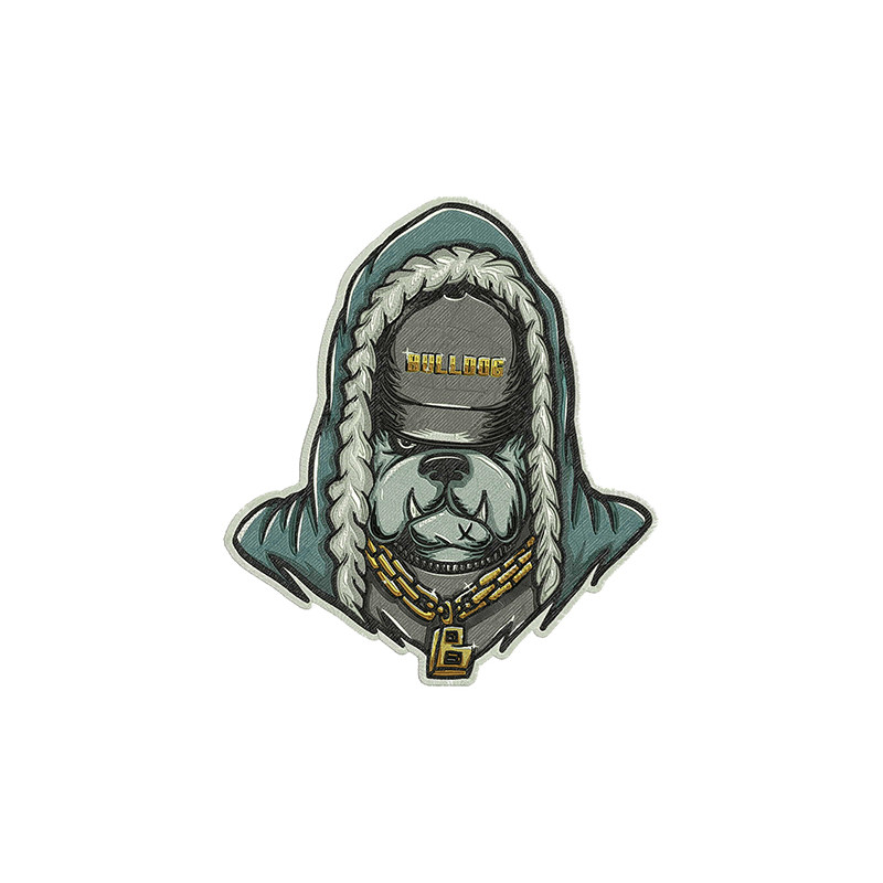 Gangster Bulldog Embroidery Design