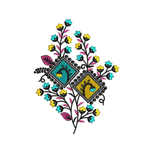 Geometric Embroidery For Bedsheet