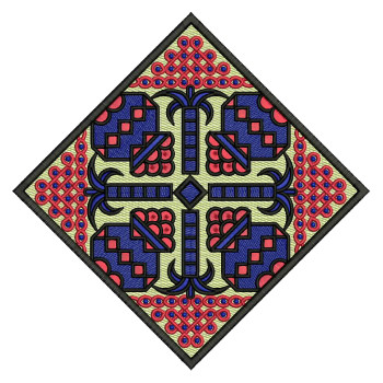 Geometric Square Embroidery Pattern