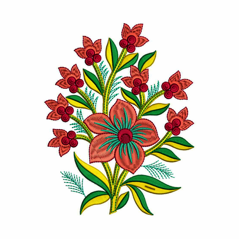 Girls Denim Trouser Applique Embroidery Design