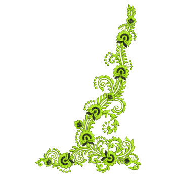 Gown Applique Embroidery Design 25353