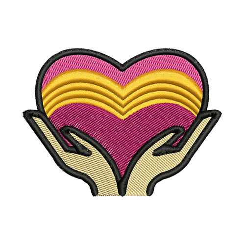 Heart In Hand Embroidery Pattern