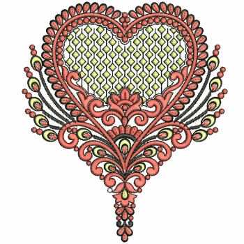Heart Machine Embroidery Design 25563