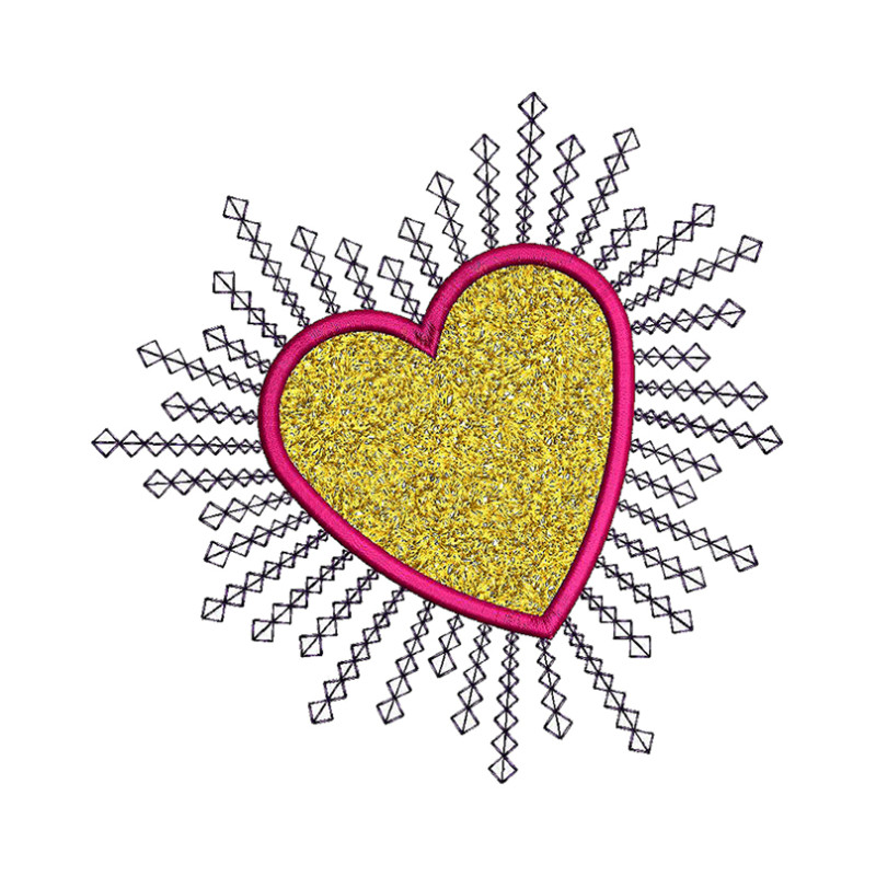 Heart Shape Embroidery Design