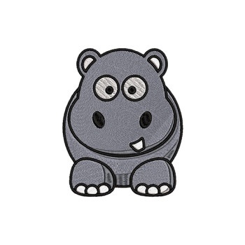 Hippo Embroidery Design