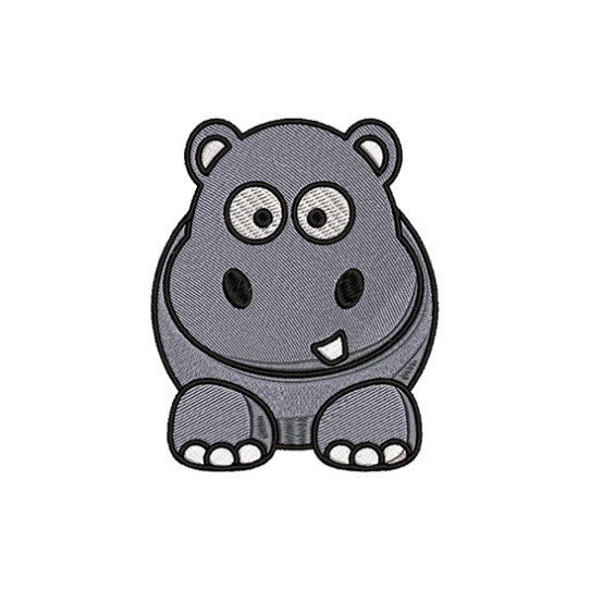Hippo Embroidery Design