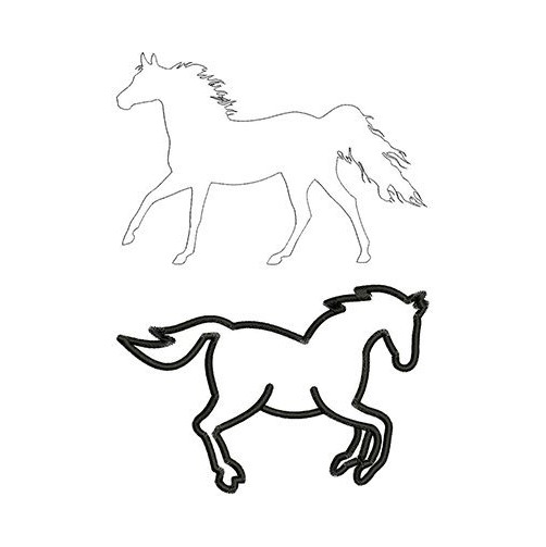 Horse Outline Embroidery Design