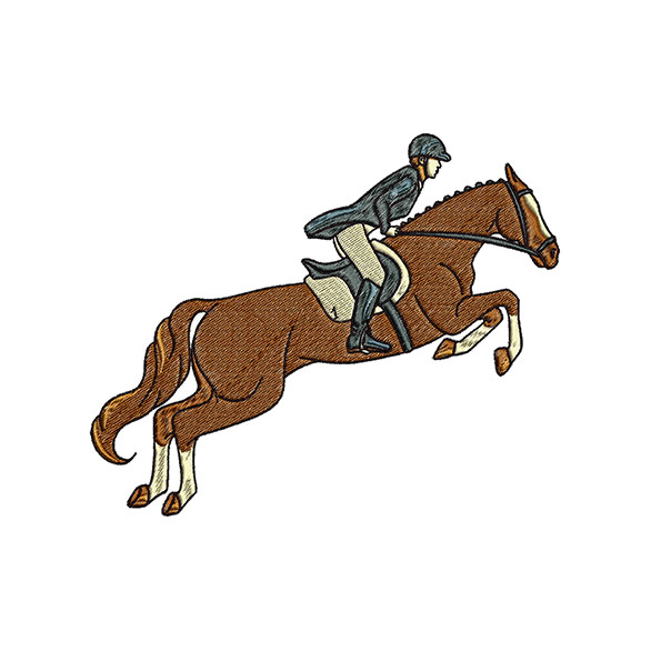 Horse Riding Machine Embroidery Design