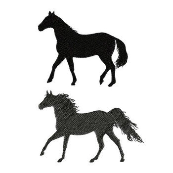 Horse Silhouette Embroidery Design