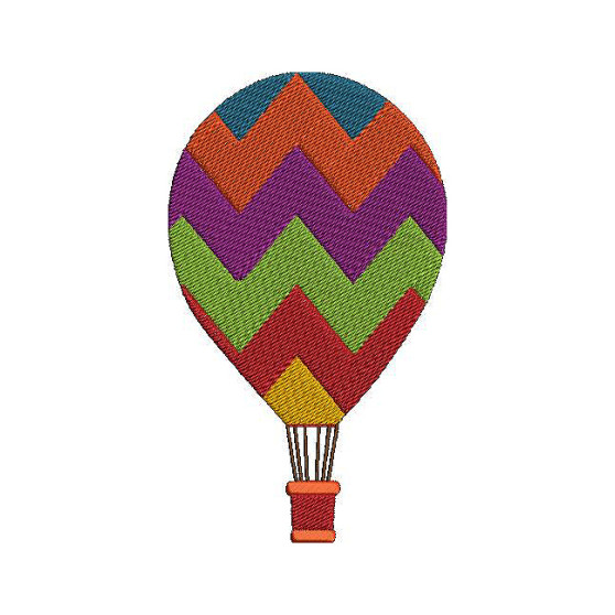Hot Air Balloon Embroidery Design