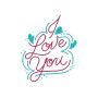 I Love You Embroidery Design