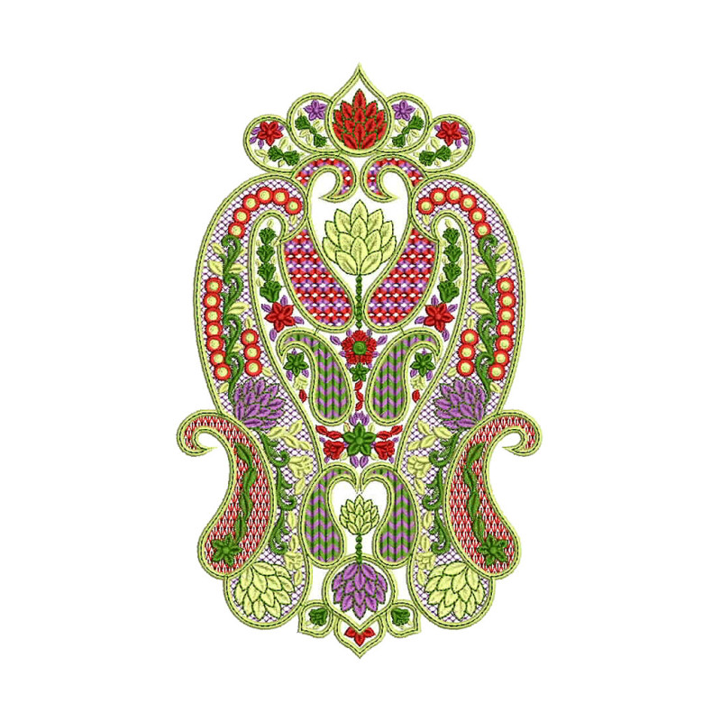 Indian Paisley Applique Embroidery