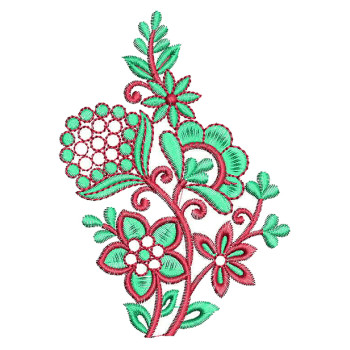 Jacobean Floral Patch Embroidery