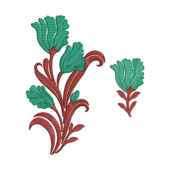 Jacobean Flower Embroidery Design