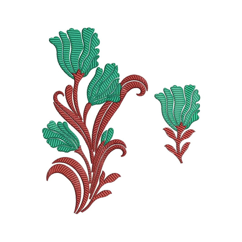 Jacobean Flower Embroidery Design